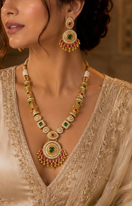 Antique Gold Pendant Set view 2