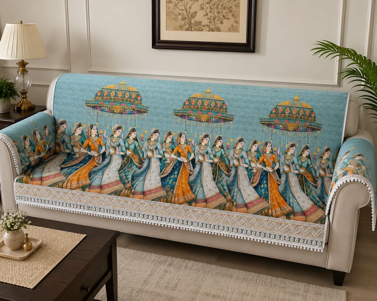 Premium Sofa Cover Elegant Royal Design 27 Inchi Width view 2