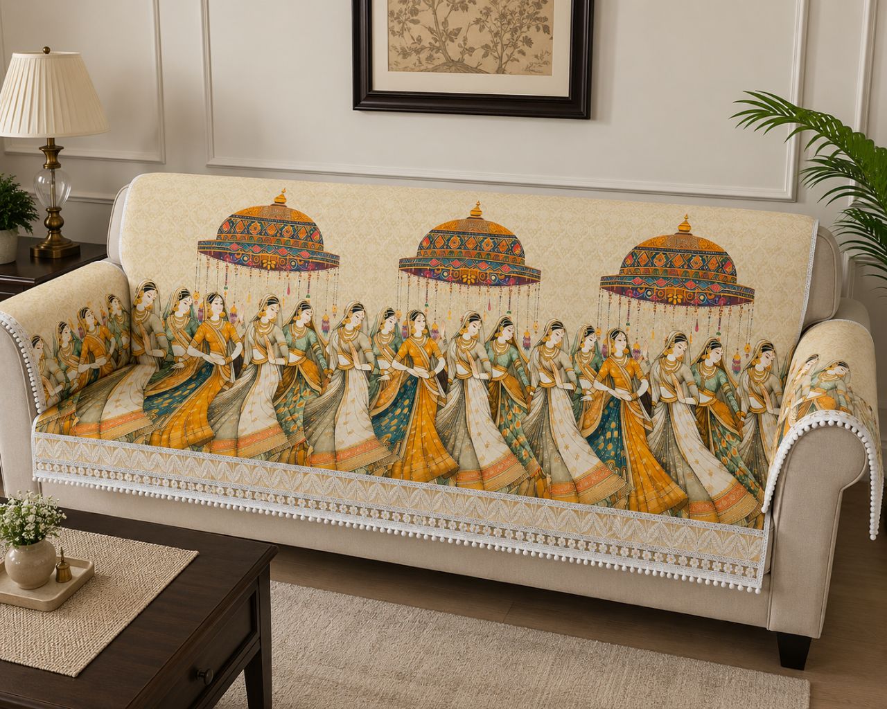 Premium Sofa Cover Elegant Royal Design 27 Inchi Width view 3