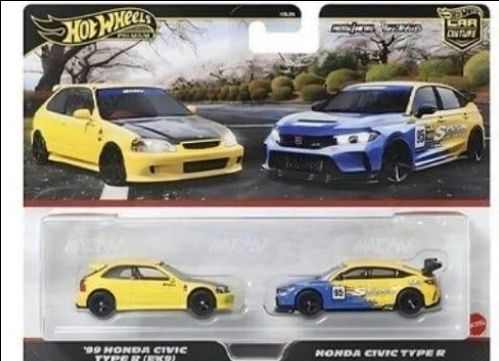 Hot Wheels Honda Civic Duo Set Of 2