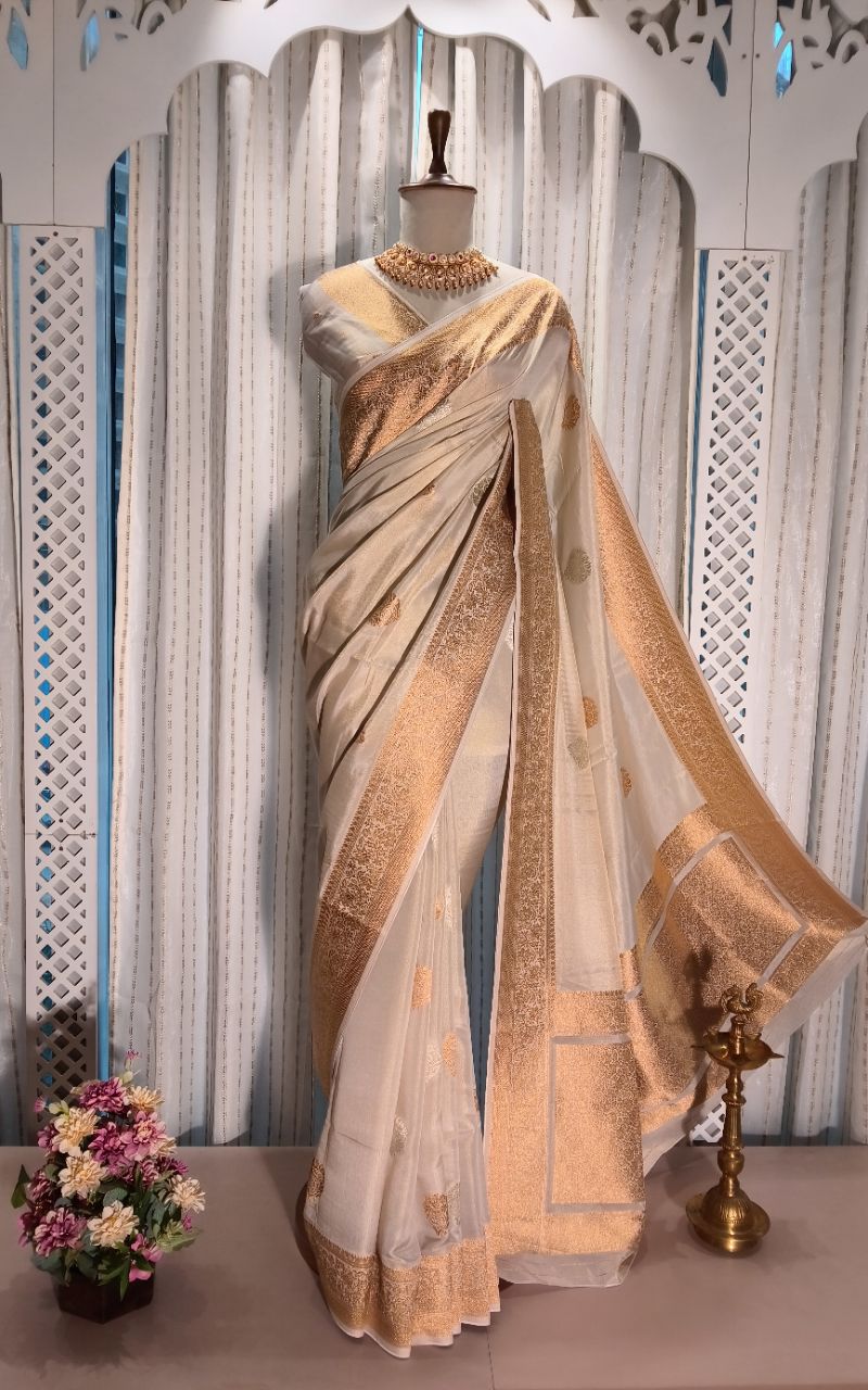 Banarasi Silk With Sona Rupa Butta and Jerry Border view 6