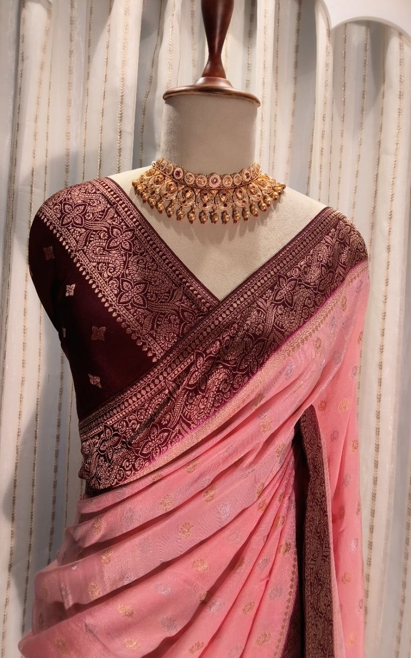 Banarasi Georgette Saree With Resham Border SAREE view 9
