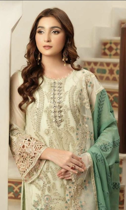 Noor's Demir Unstitched Chiffon Suit | D-004 / DF0028 view 2