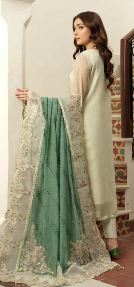 Noor's Demir Unstitched Chiffon Suit | D-004 / DF0028 view 4