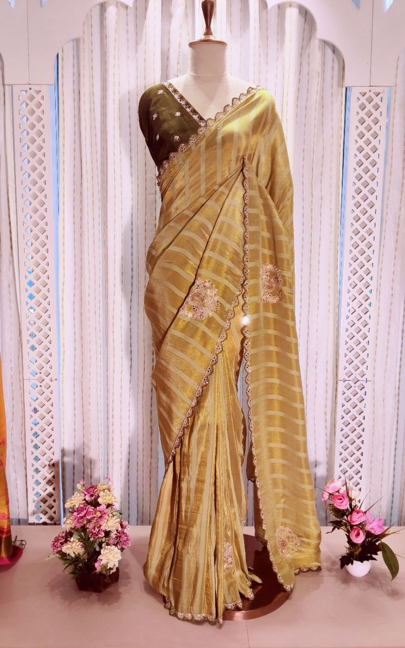 Software Ganja Whit Tissue And Hand Work Saree view 2