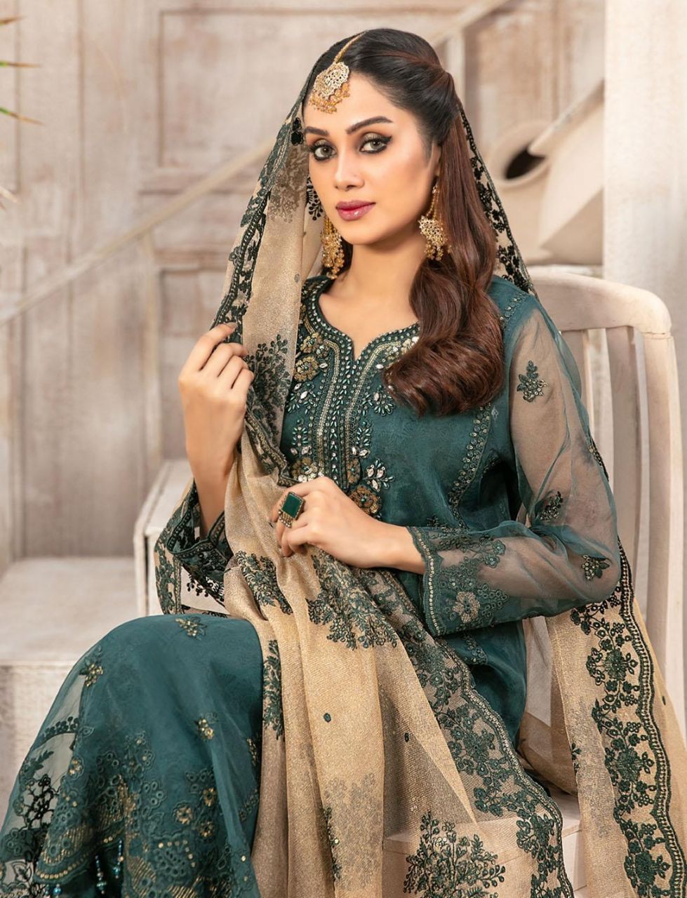 Mishkah Embroidered Organza Suits Unstitched  D-9928 - 982455 view 2