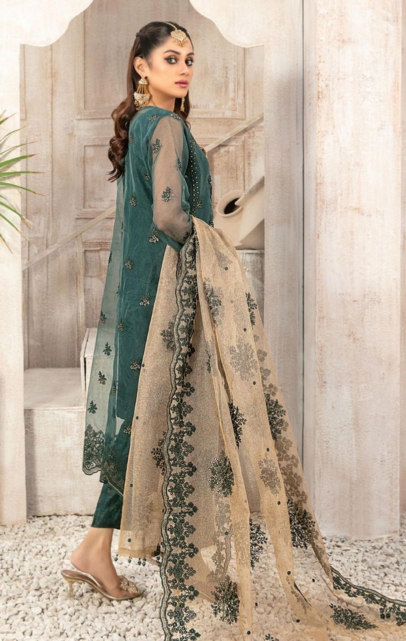 Mishkah Embroidered Organza Suits Unstitched  D-9928 - 982455 view 3