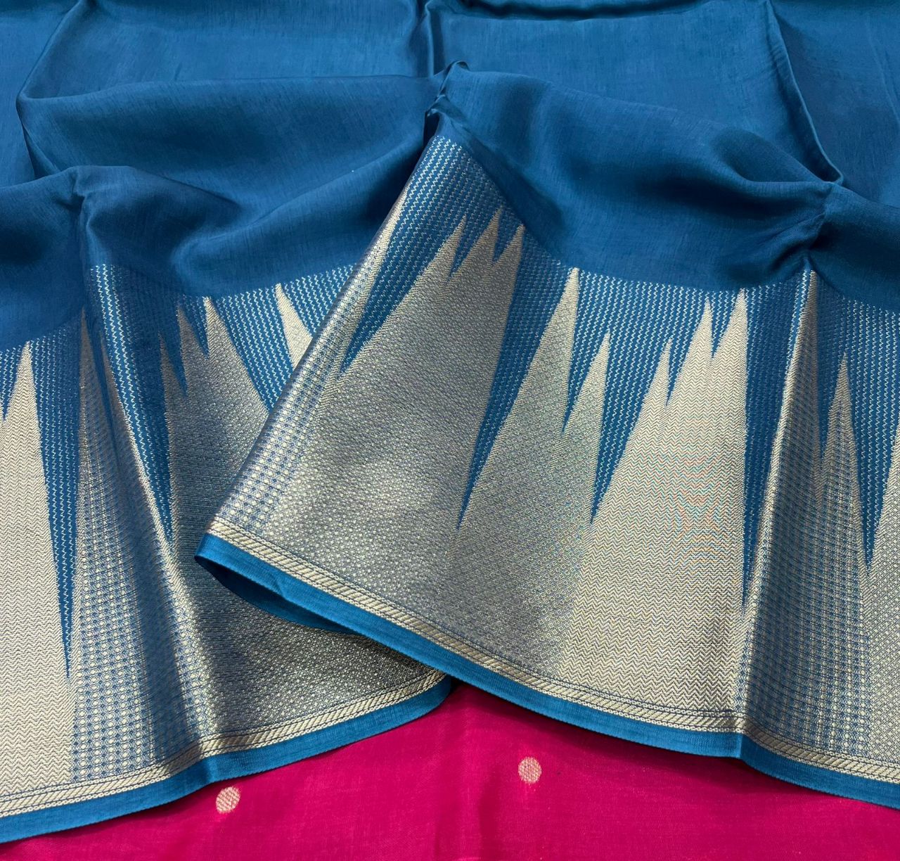 Traditional Pink Saree view 6
