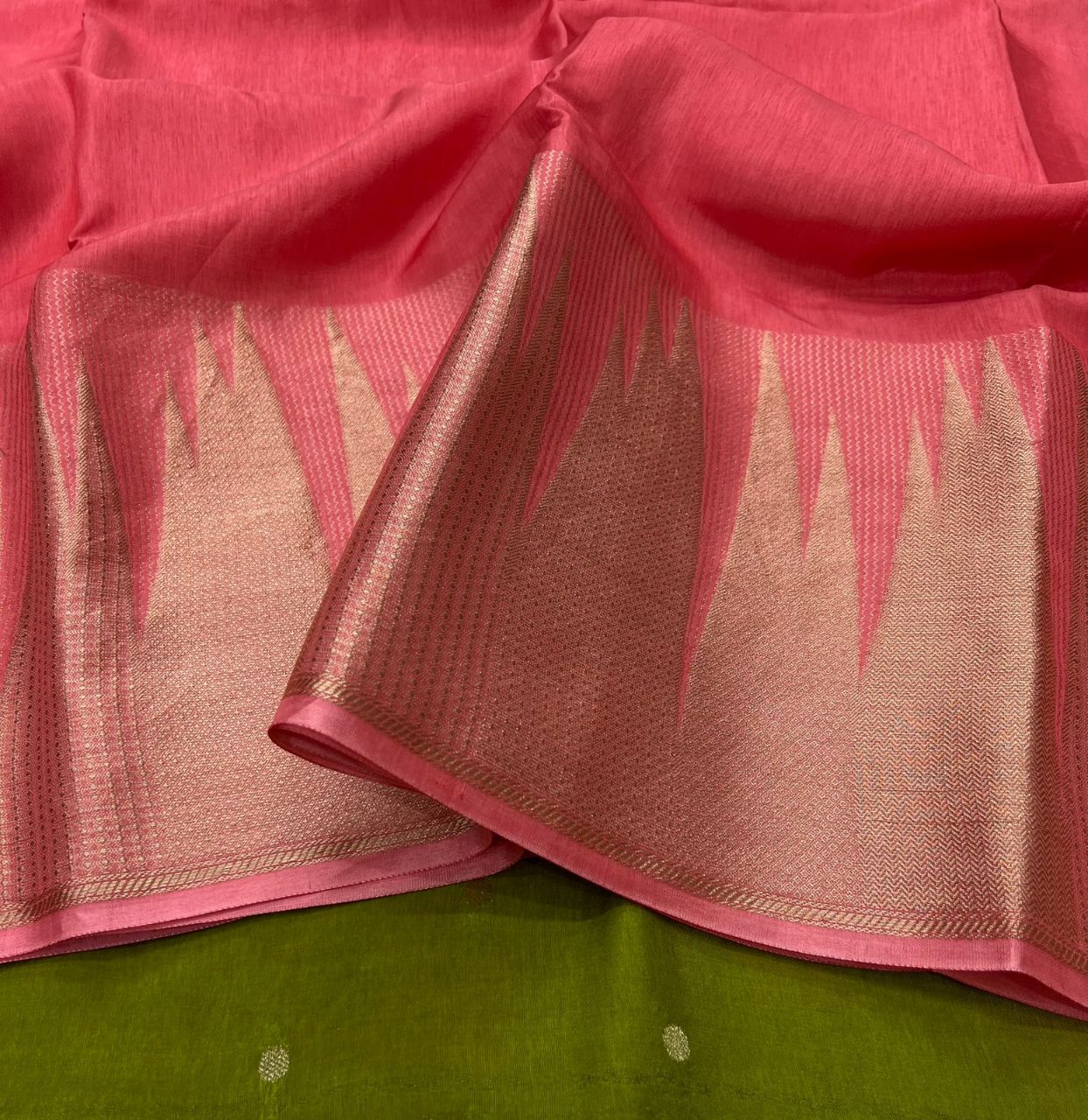 Traditional Pink Saree view 7