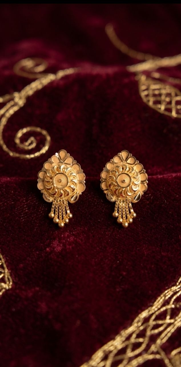Gold Dangle Earrings view 2