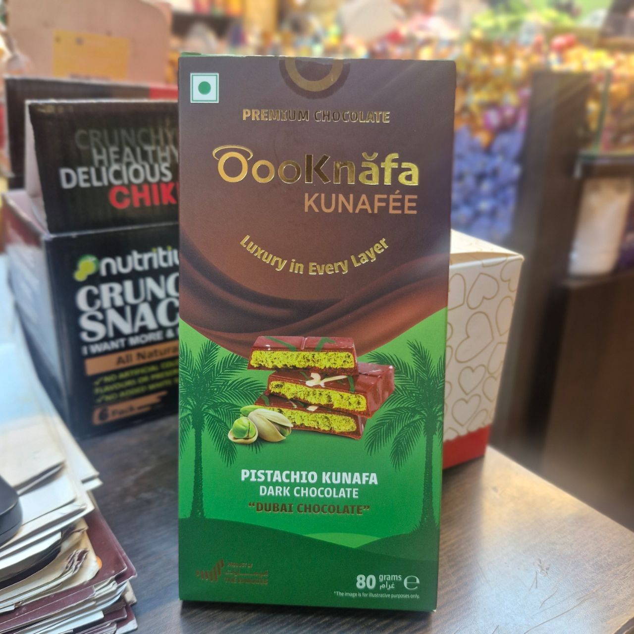 Kunafa Pistachio Dark Chocolate view 2