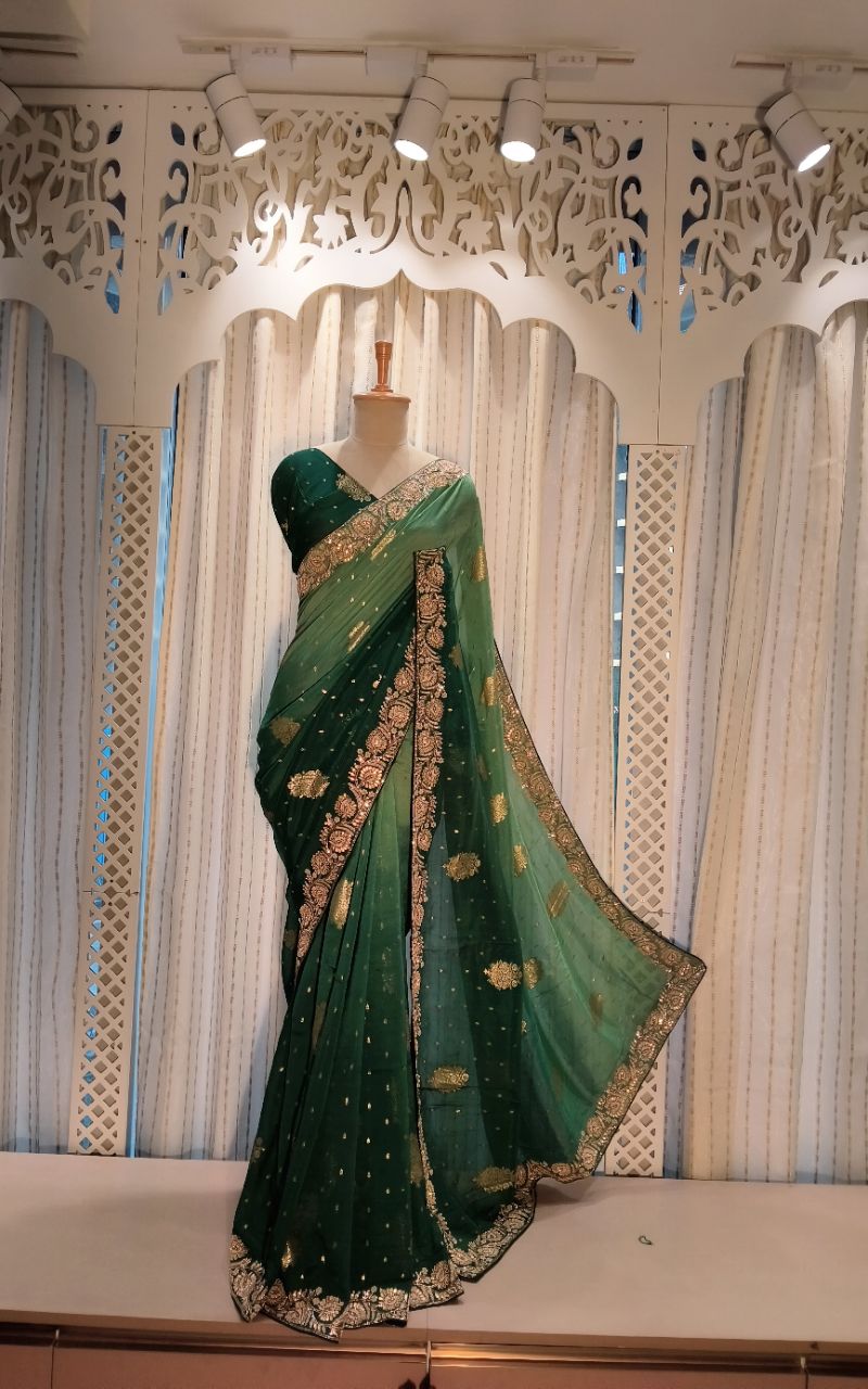 Banarasi Georgette  With Hand Work  Double Saree view 10