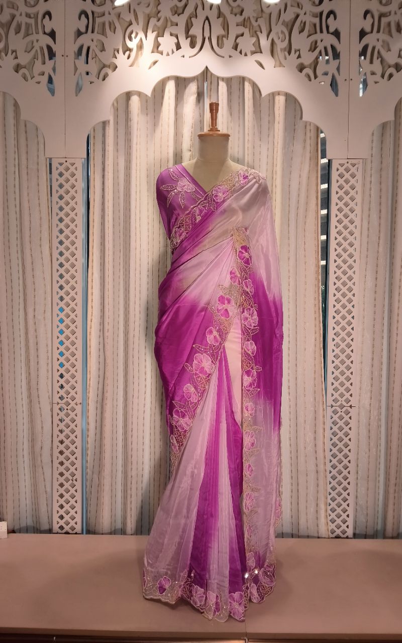 Creep Saree Epic Work With Hand Work view 2