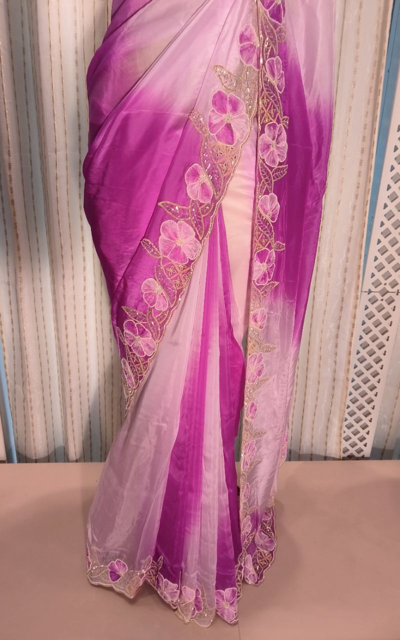 Creep Saree Epic Work With Hand Work view 6