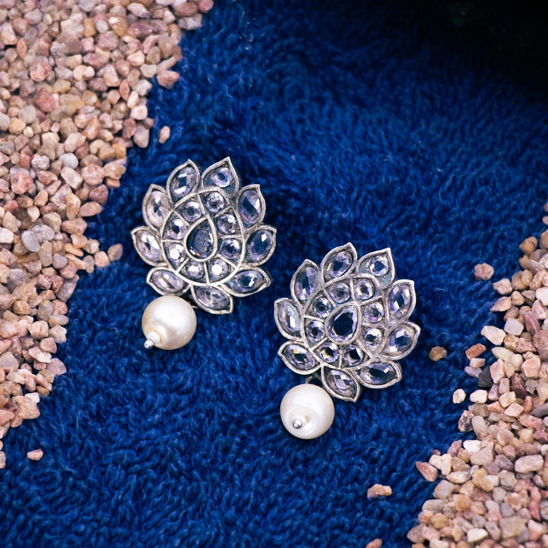 Lotus Design Earrings view 2