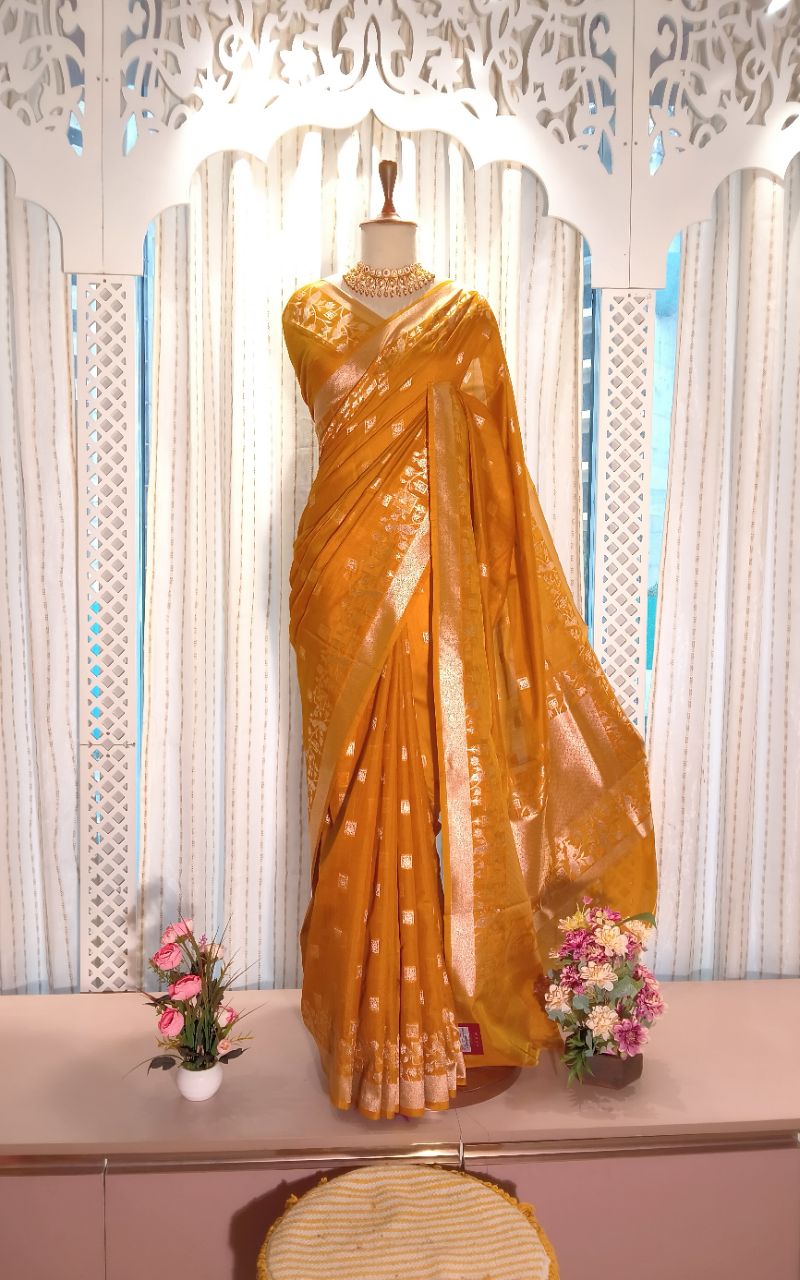 Banarasi art silk weaving saree view 5
