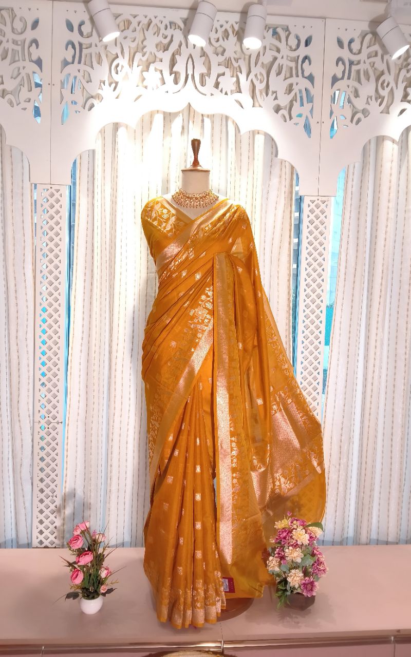 Banarasi art silk weaving saree view 4