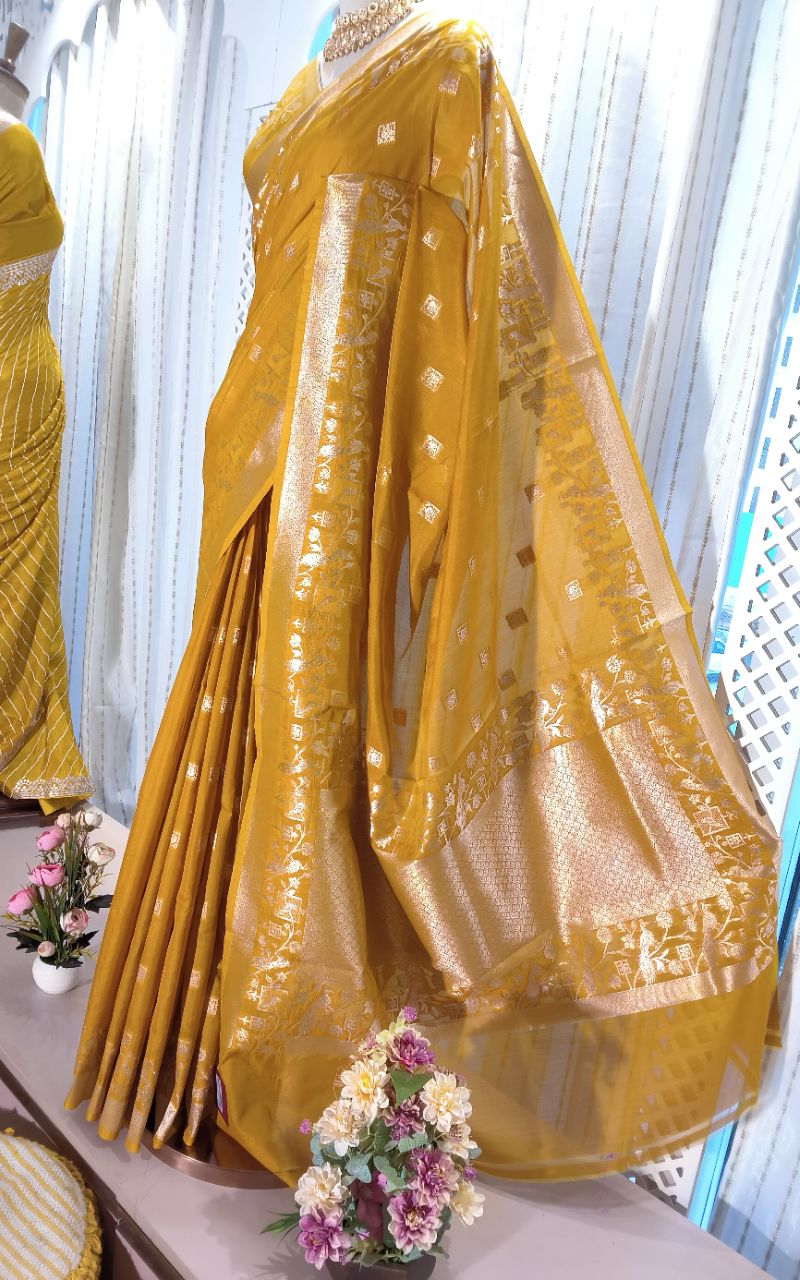 Banarasi art silk weaving saree view 7