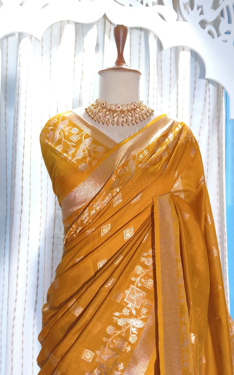 Banarasi art silk weaving saree view 6