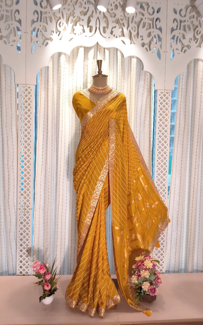 Leharisa gota patti dola silk silk saree view 4