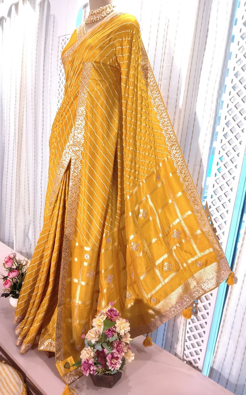 Leharisa gota patti dola silk silk saree view 2