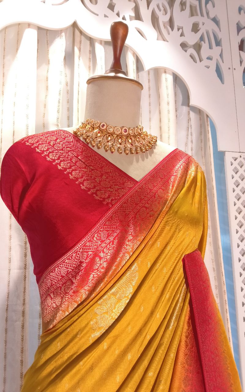 Banarasi dola silk weaving saree view 7