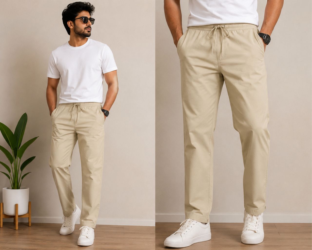 Paper Cotton Cross Zip Pkt Pant Style Regular Fit (9044) view 2