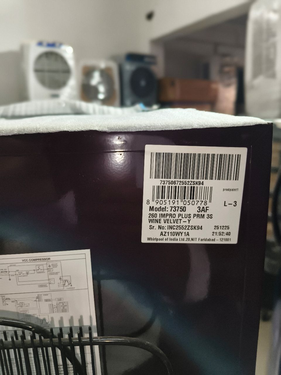 Whirlpool Refrigerator W. DC-260 3S 73750 view 3