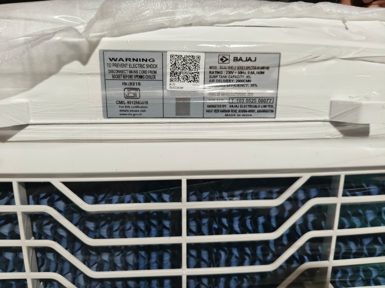 Bajaj Air Cooler 45 Liter 480140 view 4