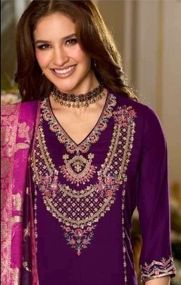Embroidered Ready-made Collection, Silk Suit - 29202 HC002087 view 2