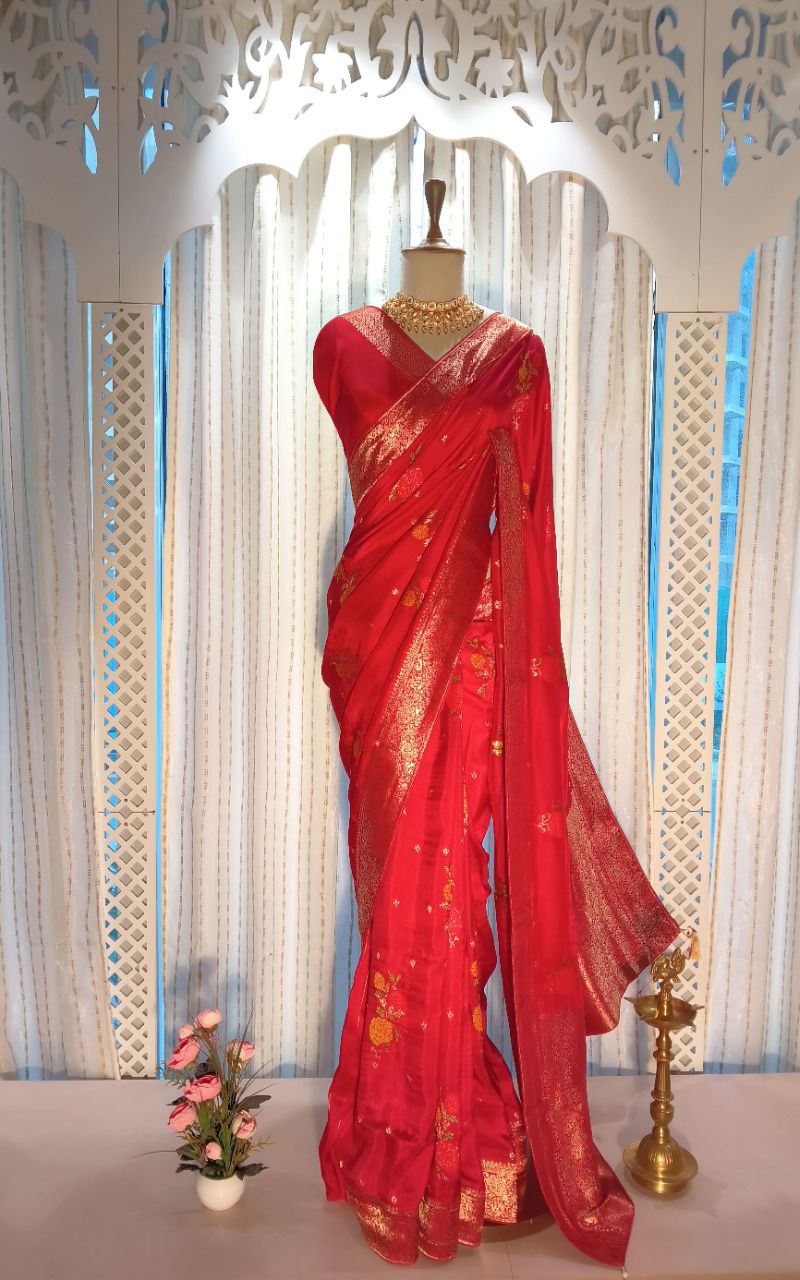 Designer Silk dola silk with bandhani view 4