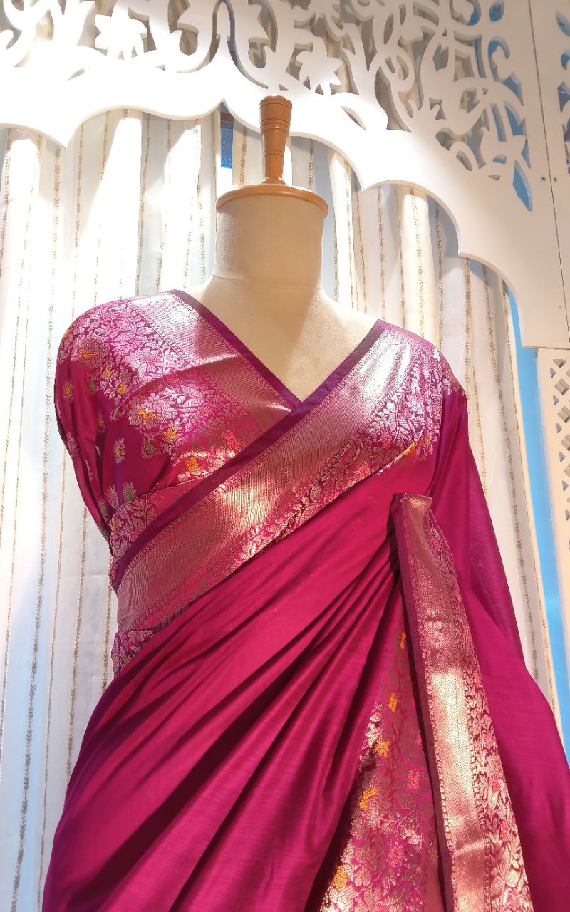 Bamarasi super net saree with border view 6