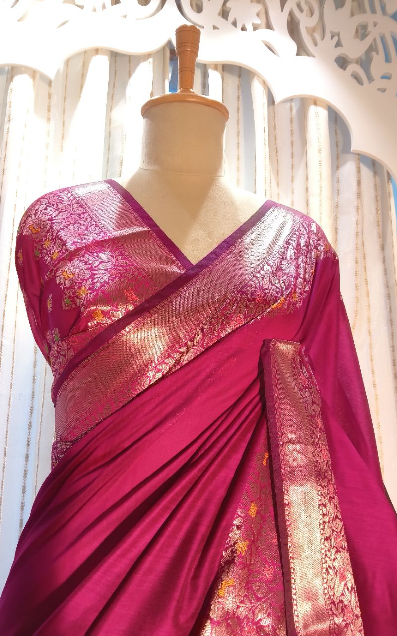 Bamarasi super net saree with border view 7