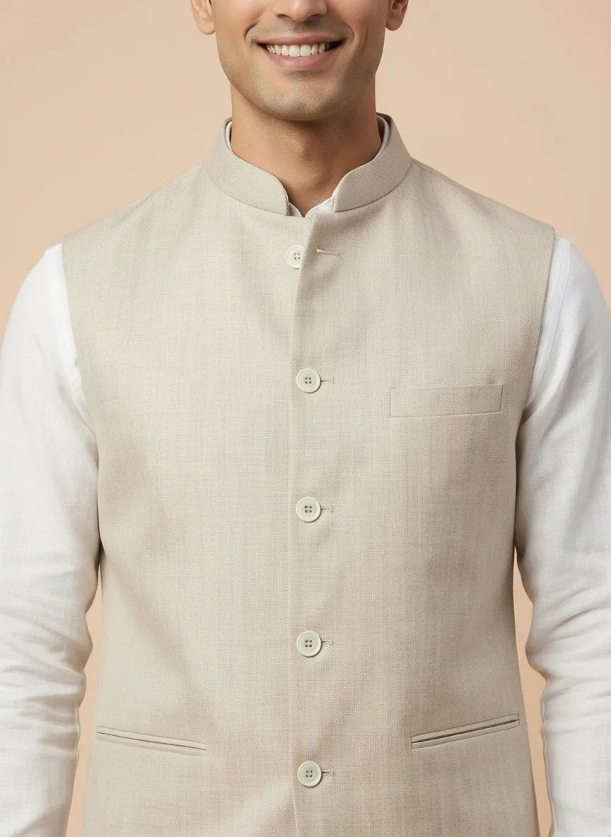 Light Beige Half Jacket view 2