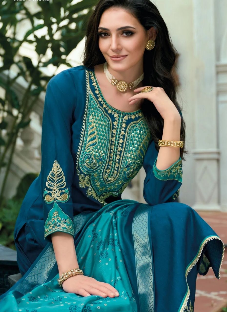 Sajawat Viscose Embroidery Work Readymade Pant Style Suit - 26602 / SD00163 view 2