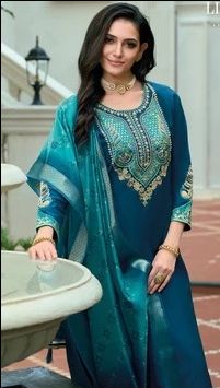 Sajawat Viscose Embroidery Work Readymade Pant Style Suit - 26602 / SD00163 view 3