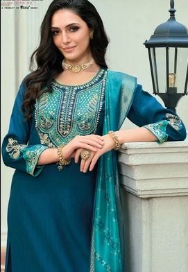 Sajawat Viscose Embroidery Work Readymade Pant Style Suit - 26602 / SD00163 view 4
