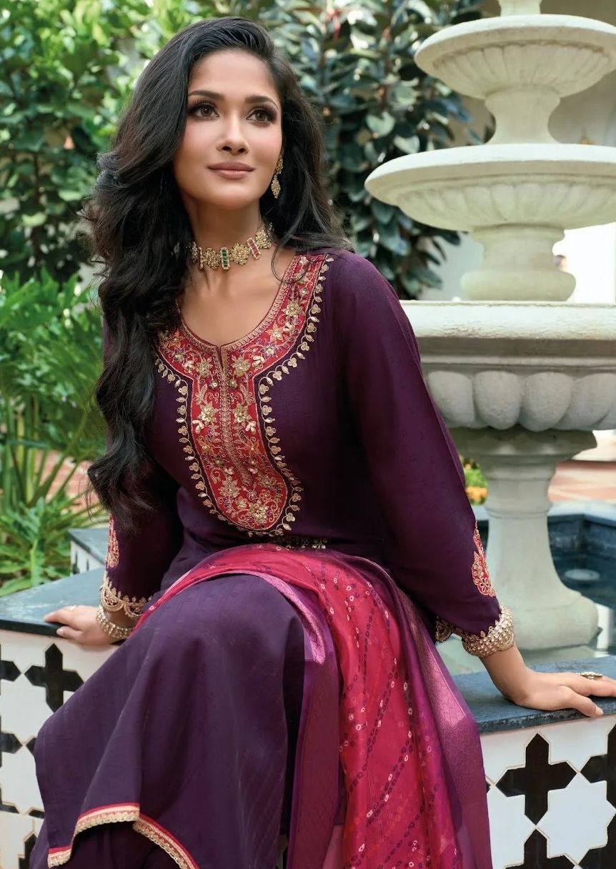 Sajawat Viscose Embroidery Work Readymade Pant Style Suits - 26601 / SD00163 view 2