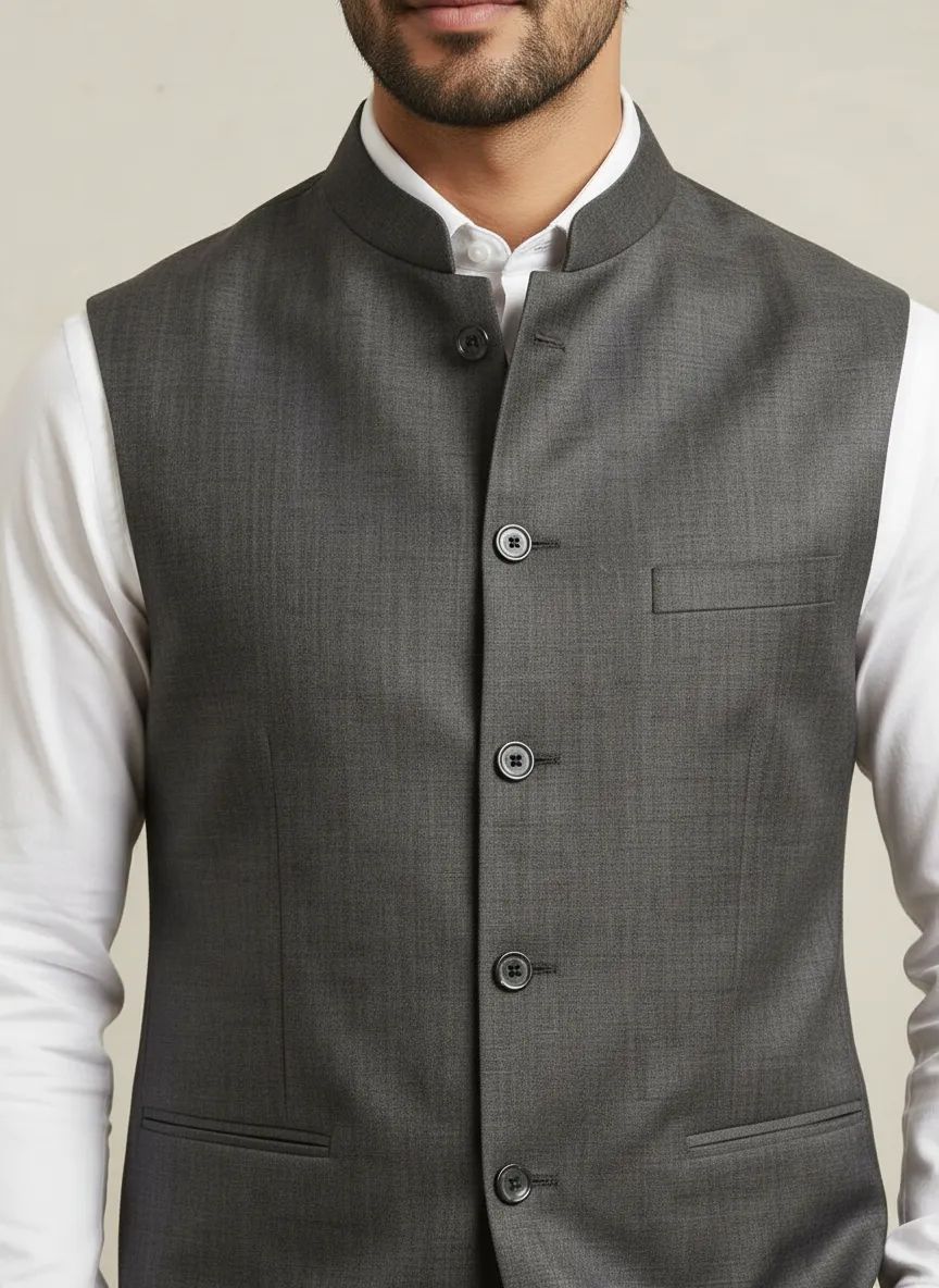 Charcoal Grey Half Jacket view 3