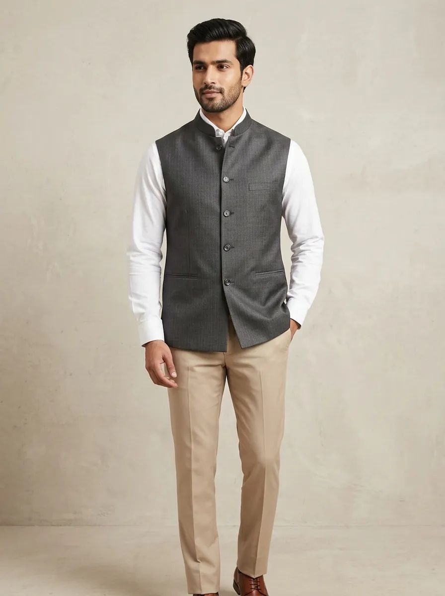 Charcoal Grey Half Jacket
