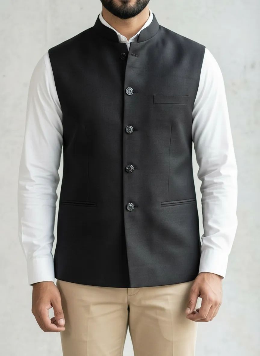 Black Half Jacket view 3