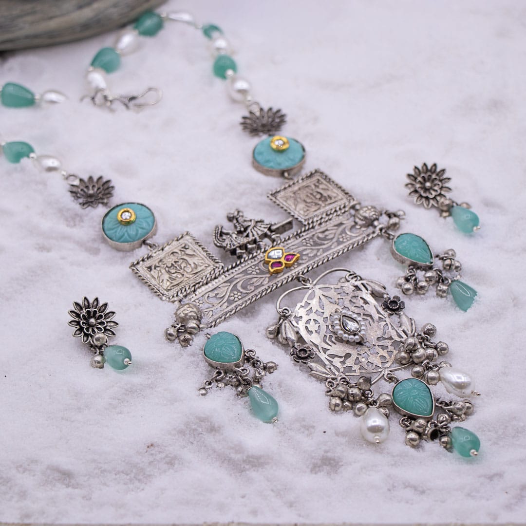 Traditional German Silver Necklace view 2