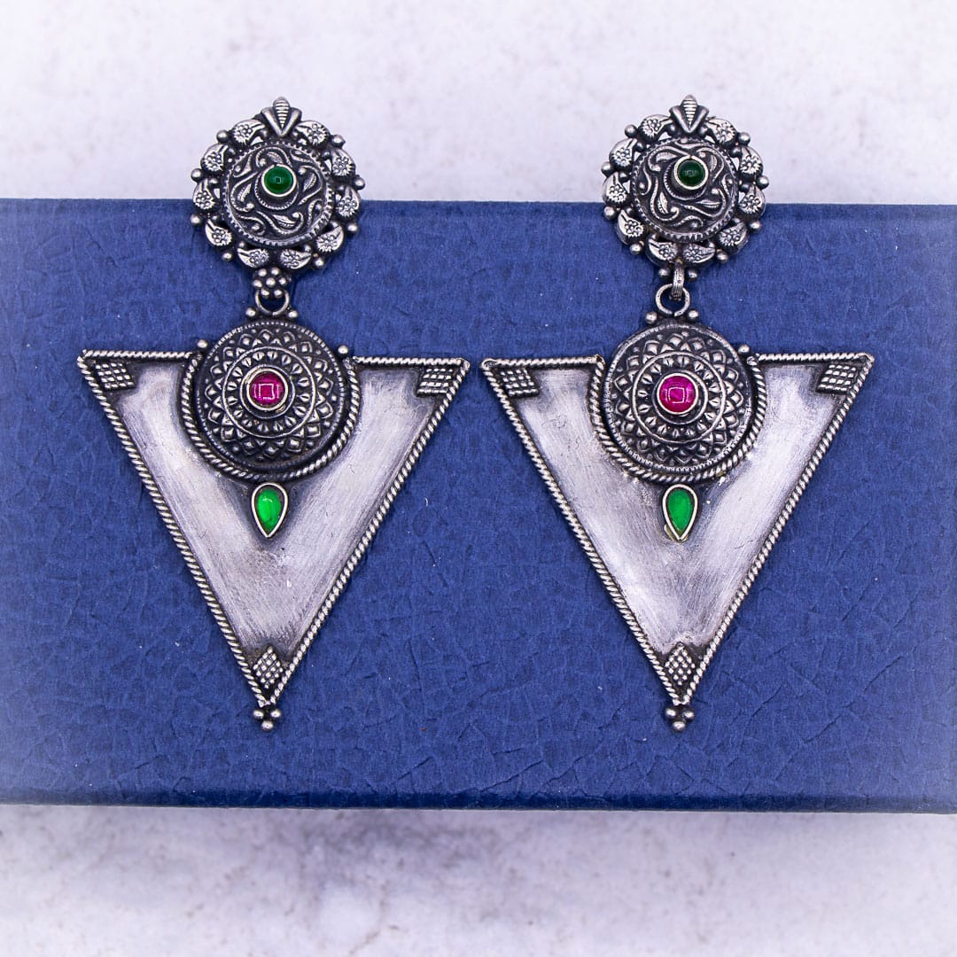 Artistic Silver Earrings view 2