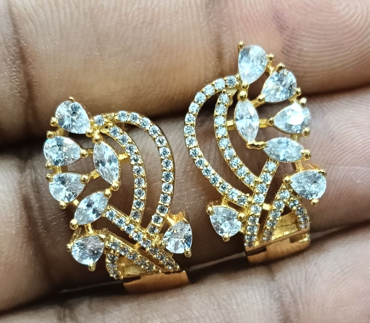 Panchaloha Diamond Hoops view 2