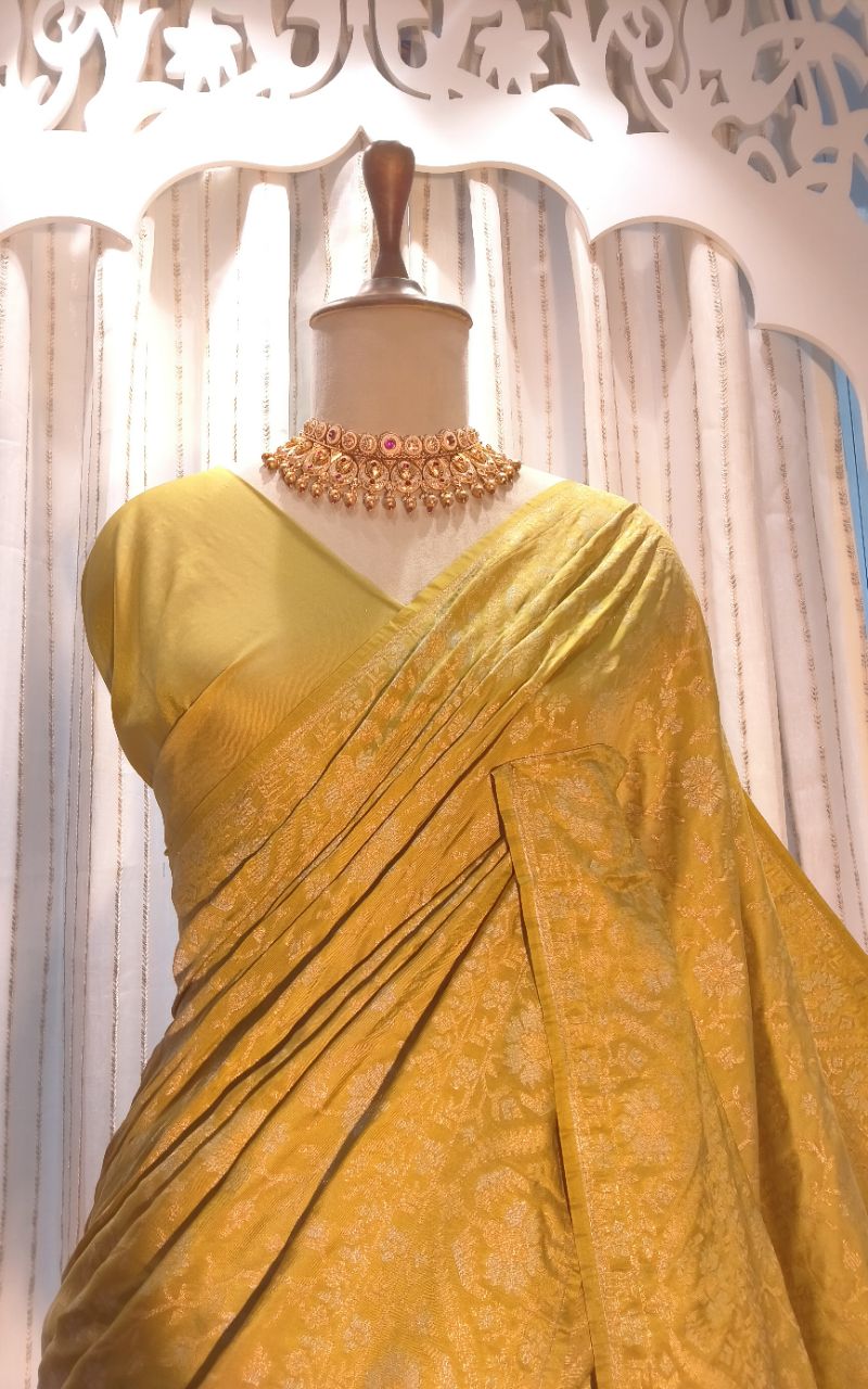 Art silk saree with weaving view 6
