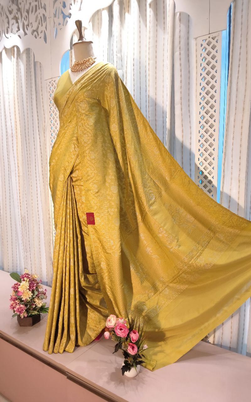 Art silk saree with weaving view 2