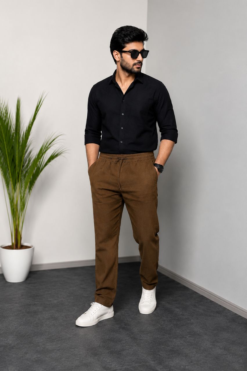 Tintin Linen Lycra Pant Style (5037) view 3