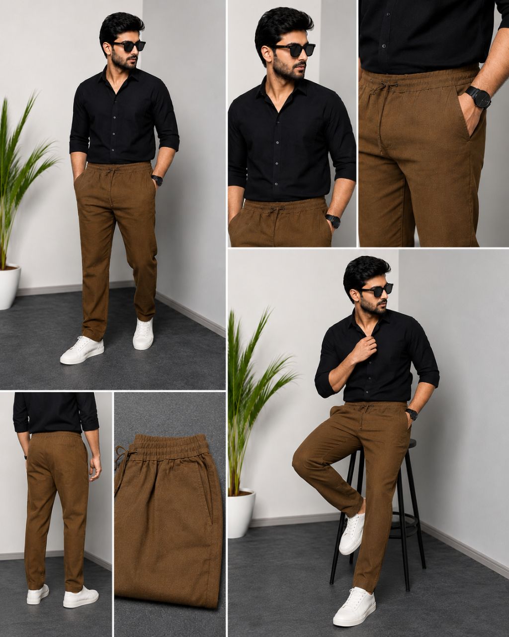 Tintin Linen Lycra Pant Style (5037) view 4