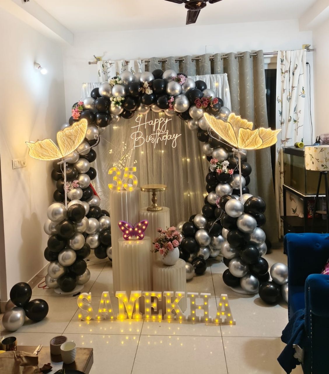 Happy Birthday Balloon Arch
