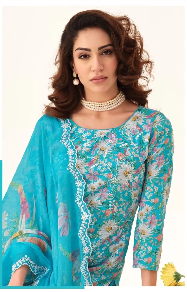 HERMITAGE COTTON DRESS MATERIAL UNSTITCHED SUIT - BA - 101 / HC002469 view 2